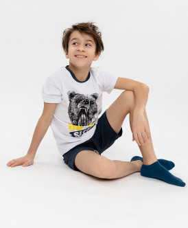 

Пижама с шортами для мальчика Button Blue, Синий, 120BBBU97020224