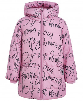 Розовая зимняя куртка с орнаментом 219BBGC41021213 фото